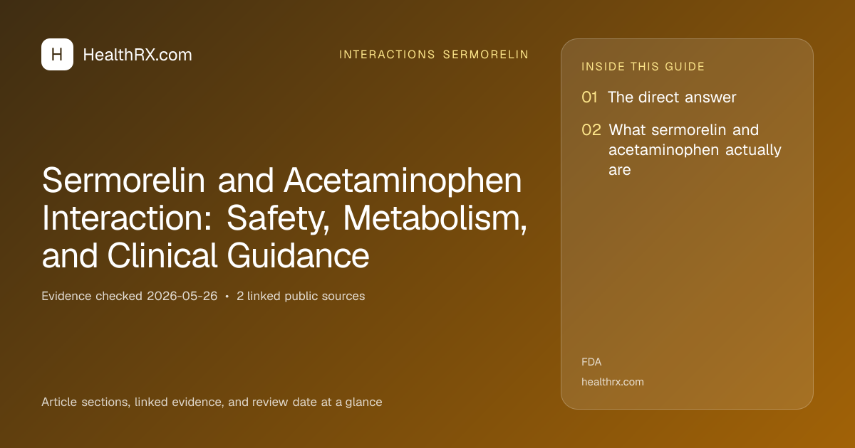 Evidence overview for Sermorelin and Acetaminophen Interaction: Safety, Metabolism, and Clinical Guidance