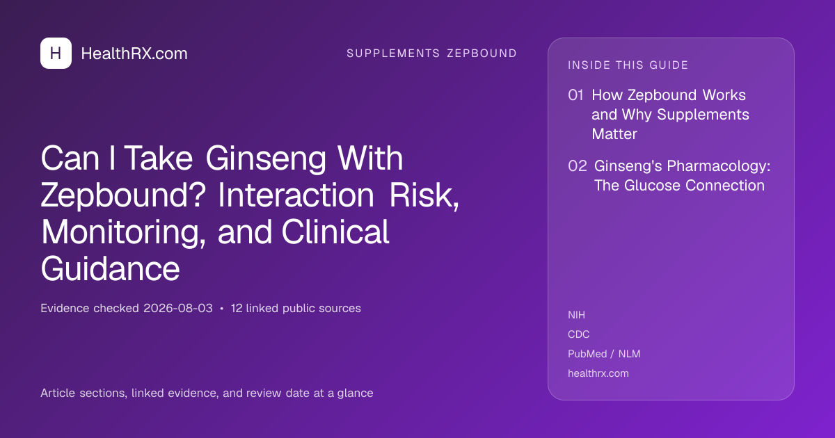 Evidence overview for Can I Take Ginseng With Zepbound? Interaction Risk, Monitoring, and Clinical Guidance