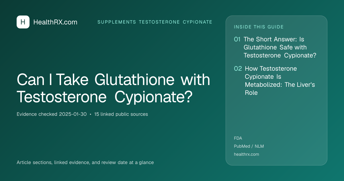Evidence overview for Can I Take Glutathione with Testosterone Cypionate?