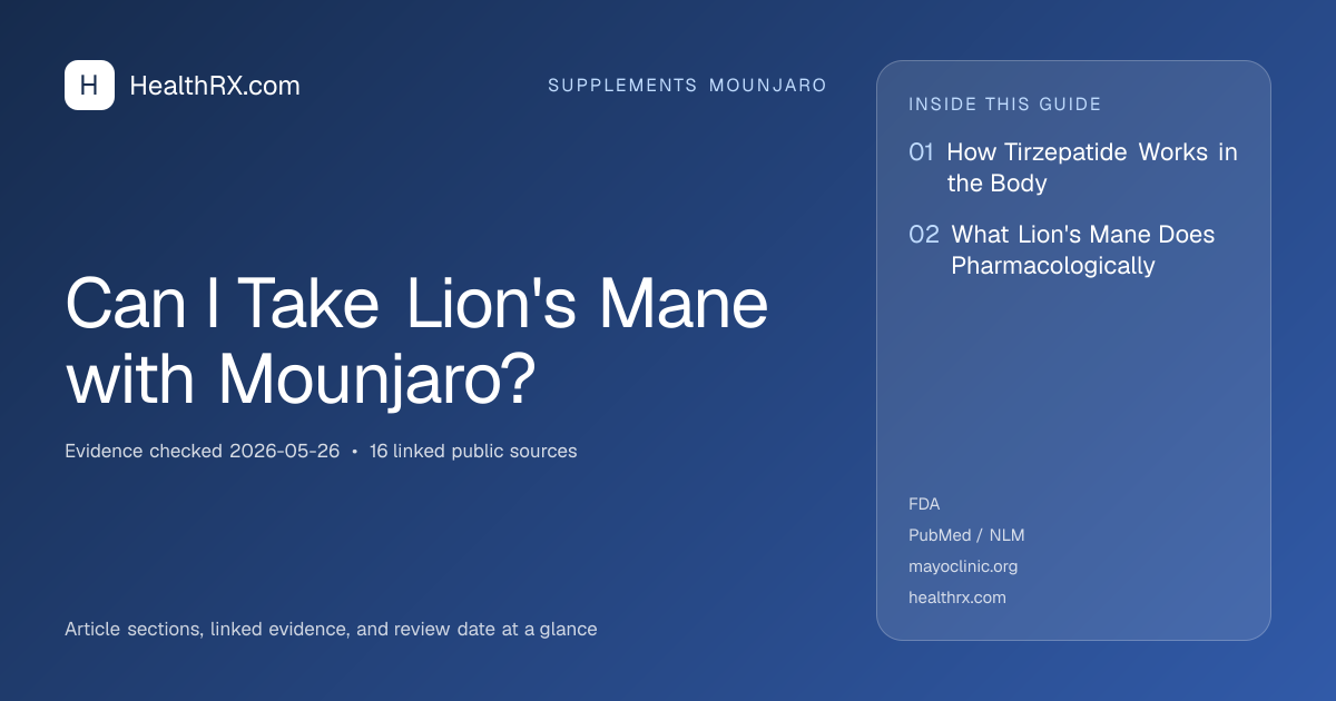 Evidence overview for Can I Take Lion's Mane with Mounjaro?
