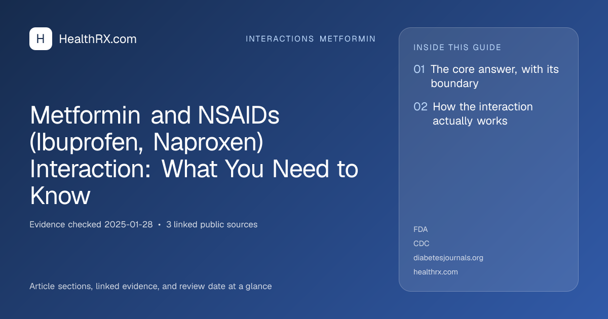 Evidence overview for interactions metformin: Metformin and NSAIDs (Ibuprofen, Naproxen) Interaction: What You Need to Know