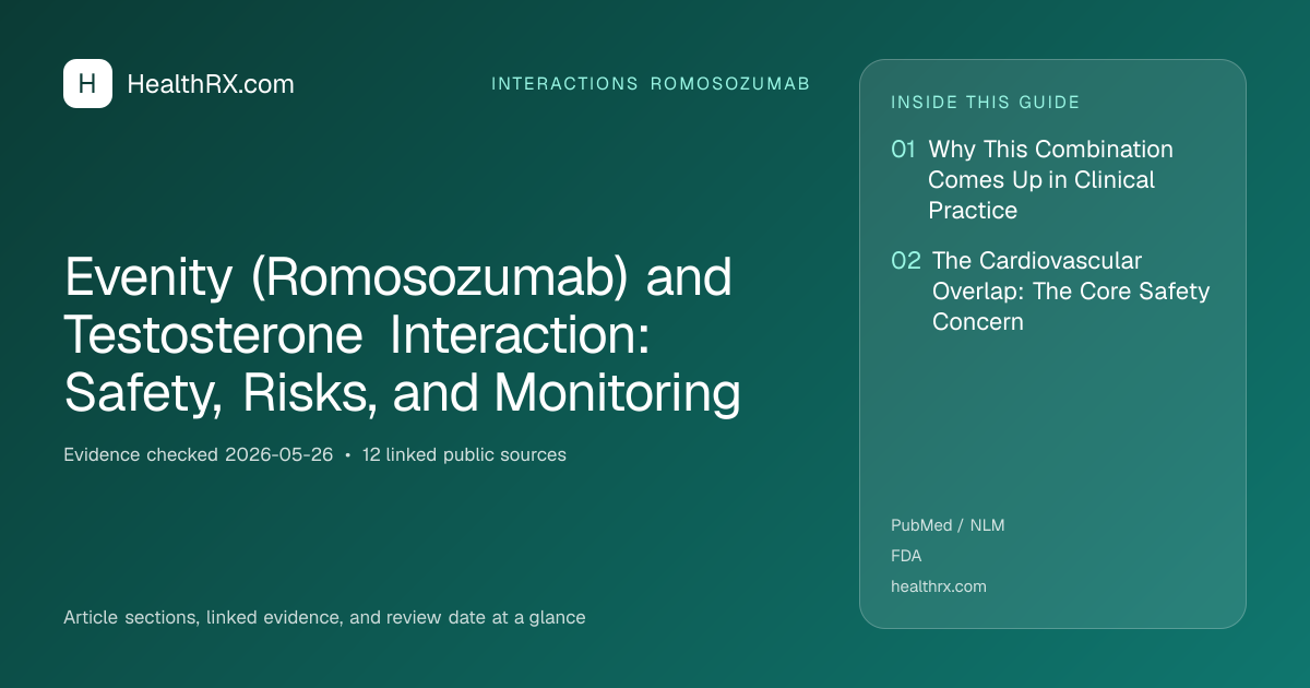 Evidence overview for Evenity (Romosozumab) and Testosterone Interaction: Safety, Risks, and Monitoring