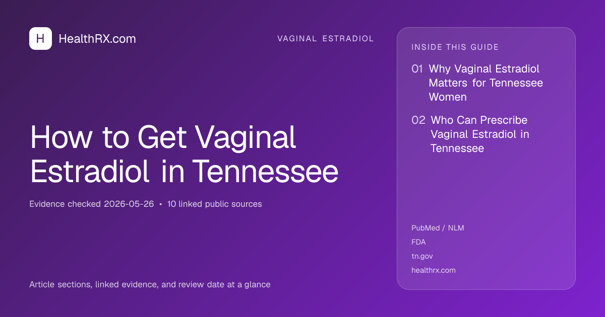 Evidence overview for How to Get Vaginal Estradiol in Tennessee