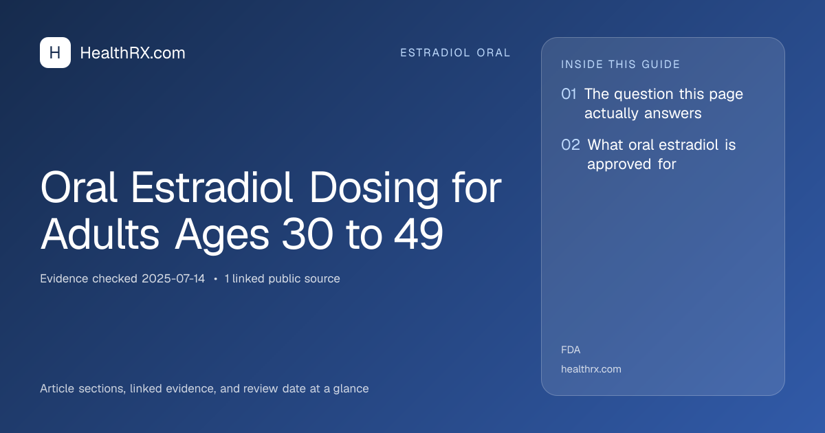 Evidence overview for Oral Estradiol Dosing for Adults Ages 30 to 49