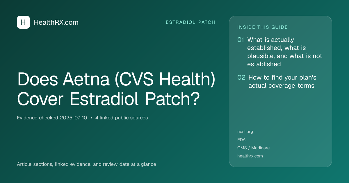 Evidence overview for Does Aetna (CVS Health) Cover Estradiol Patch?