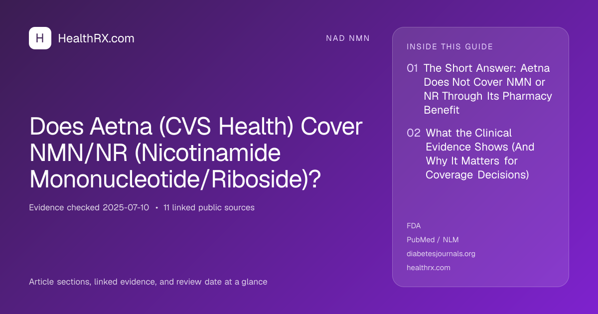 Evidence overview for Does Aetna (CVS Health) Cover NMN/NR (Nicotinamide Mononucleotide/Riboside)?
