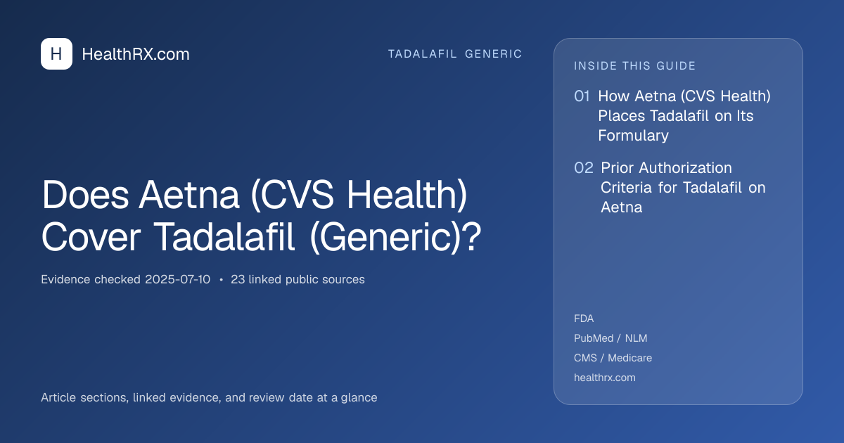 Evidence overview for Does Aetna (CVS Health) Cover Tadalafil (Generic)?