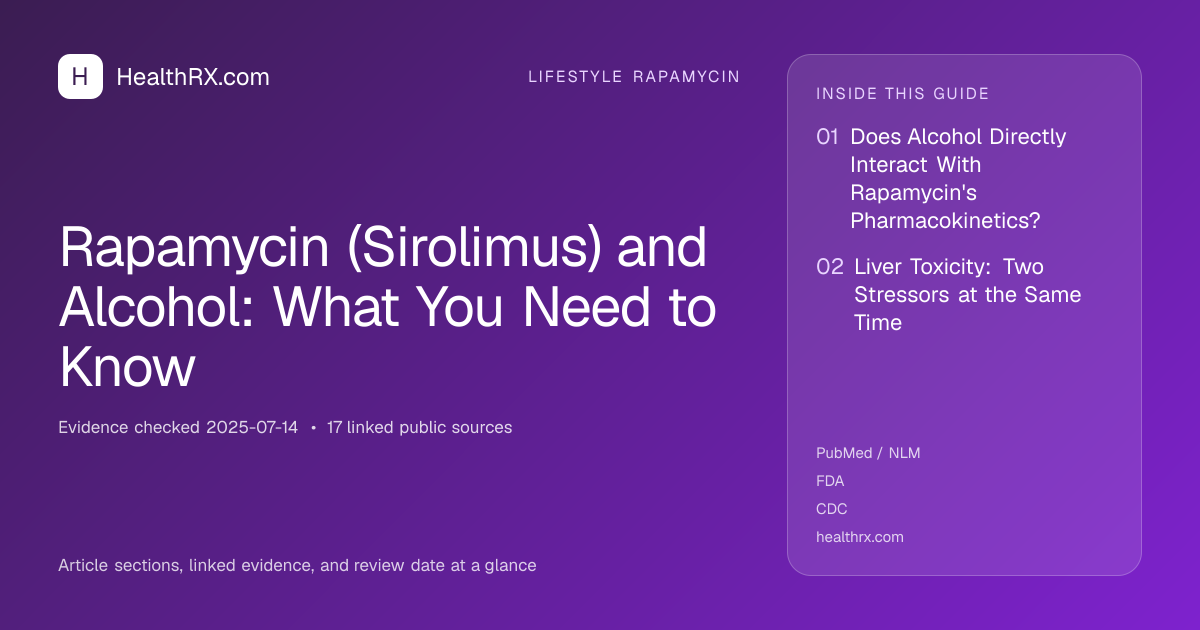 Evidence overview for Rapamycin (Sirolimus) and Alcohol: What You Need to Know