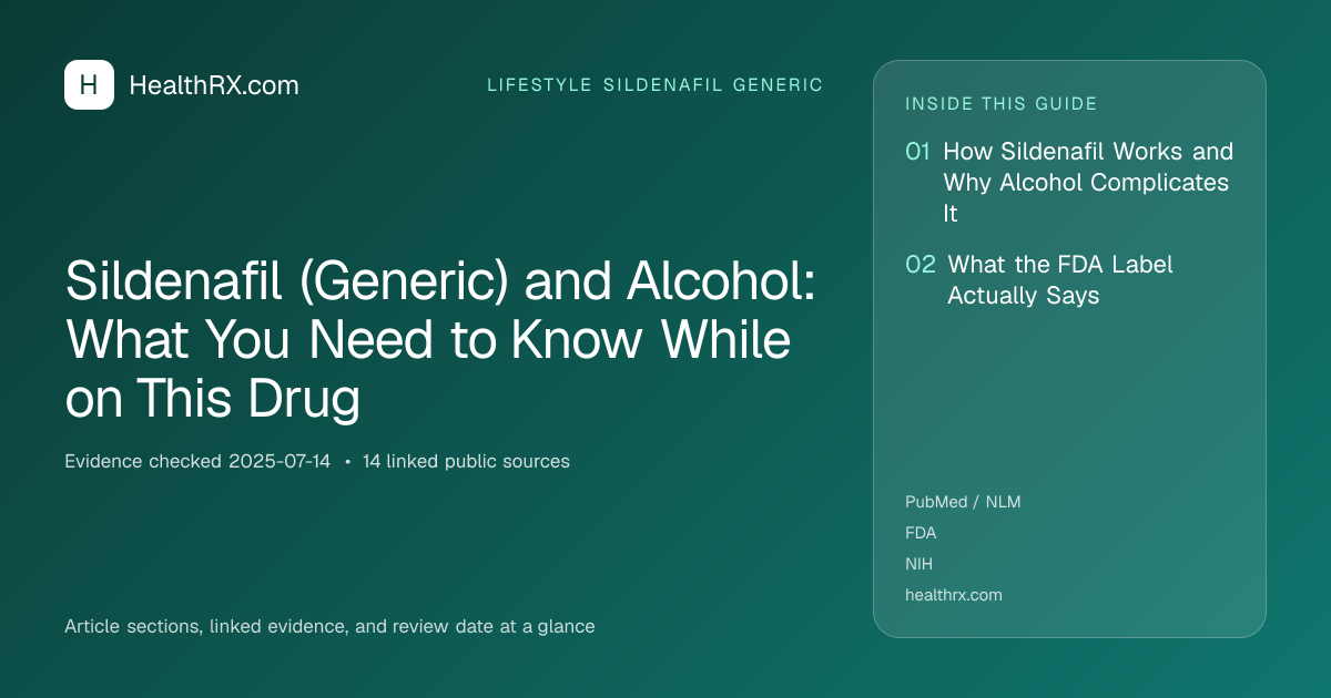 Evidence overview for lifestyle sildenafil generic: Sildenafil (Generic) and Alcohol: What You Need to Know While on This Drug