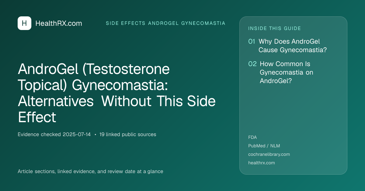 Evidence overview for AndroGel (Testosterone Topical) Gynecomastia: Alternatives Without This Side Effect