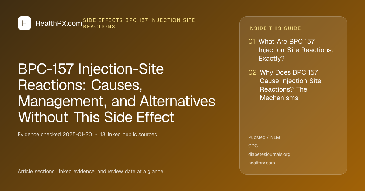 Evidence overview for BPC-157 Injection-Site Reactions: Causes, Management, and Alternatives Without This Side Effect