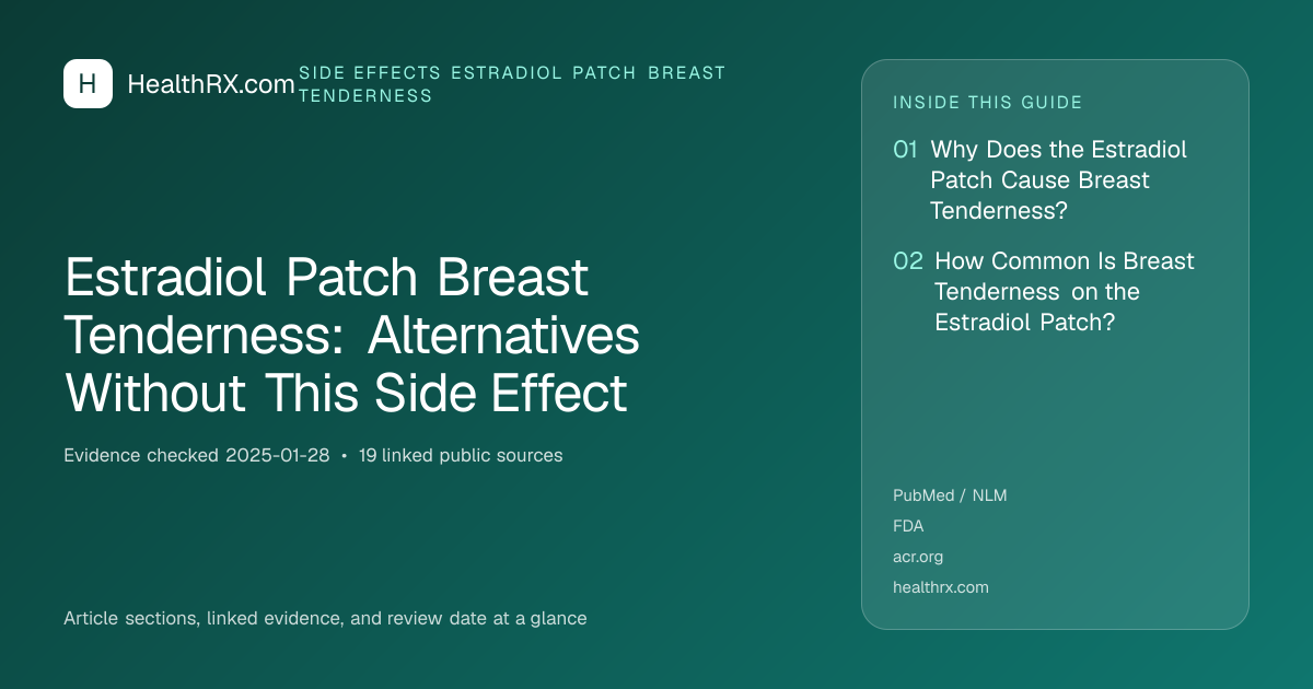 Evidence overview for Estradiol Patch Breast Tenderness: Alternatives Without This Side Effect