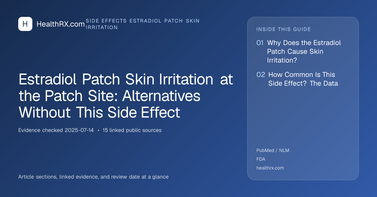 Evidence overview for Estradiol Patch Skin Irritation at the Patch Site: Alternatives Without This Side Effect