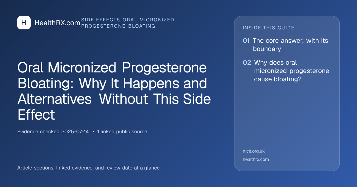 Evidence overview for Oral Micronized Progesterone Bloating: Why It Happens and Alternatives Without This Side Effect
