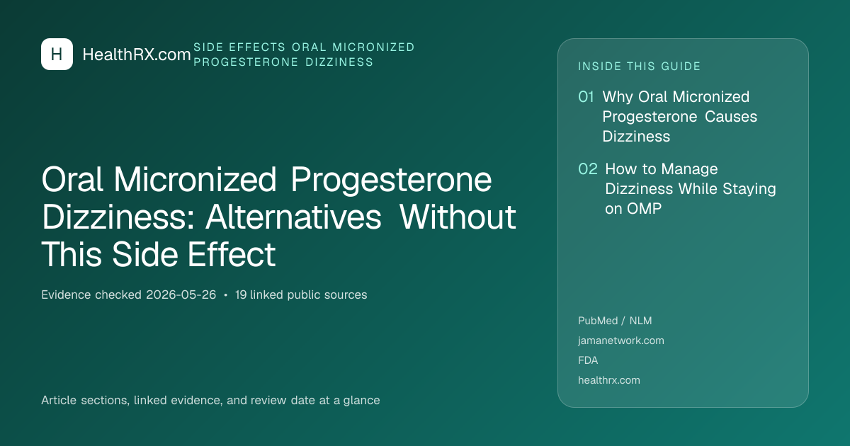 Evidence overview for Oral Micronized Progesterone Dizziness: Alternatives Without This Side Effect