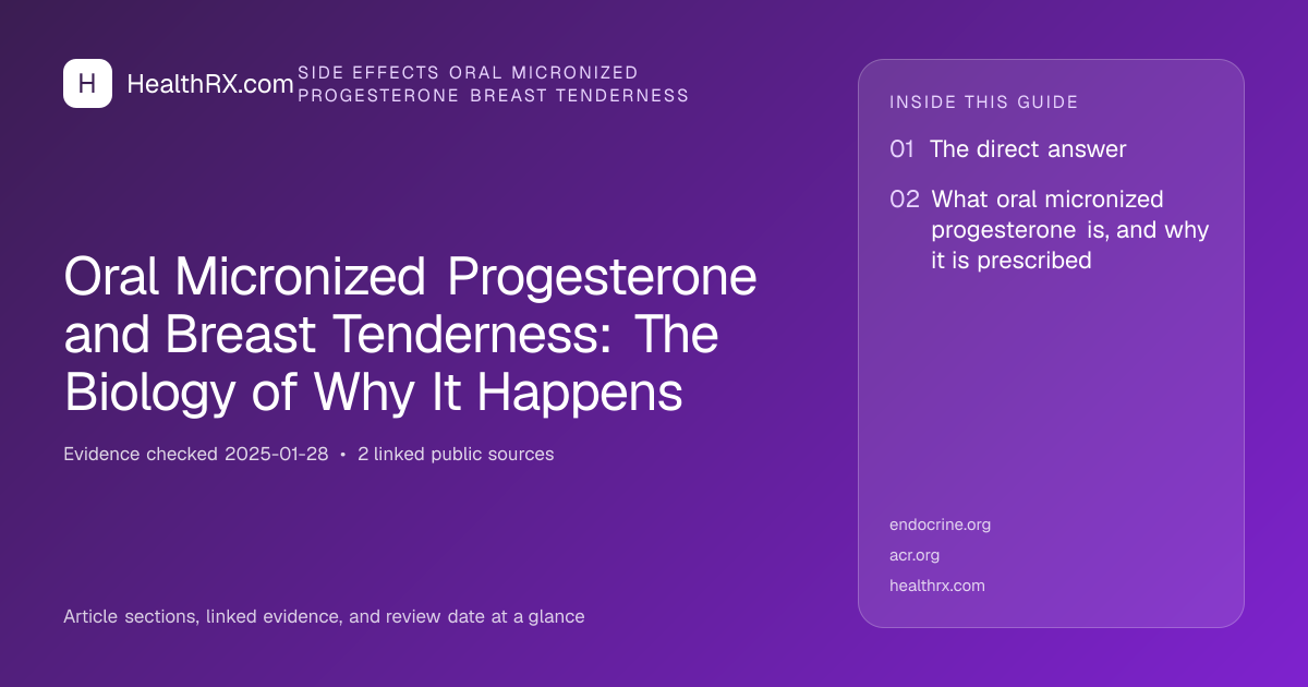 Evidence overview for Oral Micronized Progesterone and Breast Tenderness: The Biology of Why It Happens