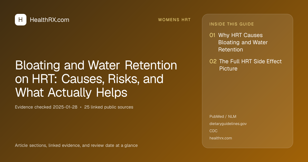 Evidence overview for Bloating and Water Retention on HRT: Causes, Risks, and What Actually Helps