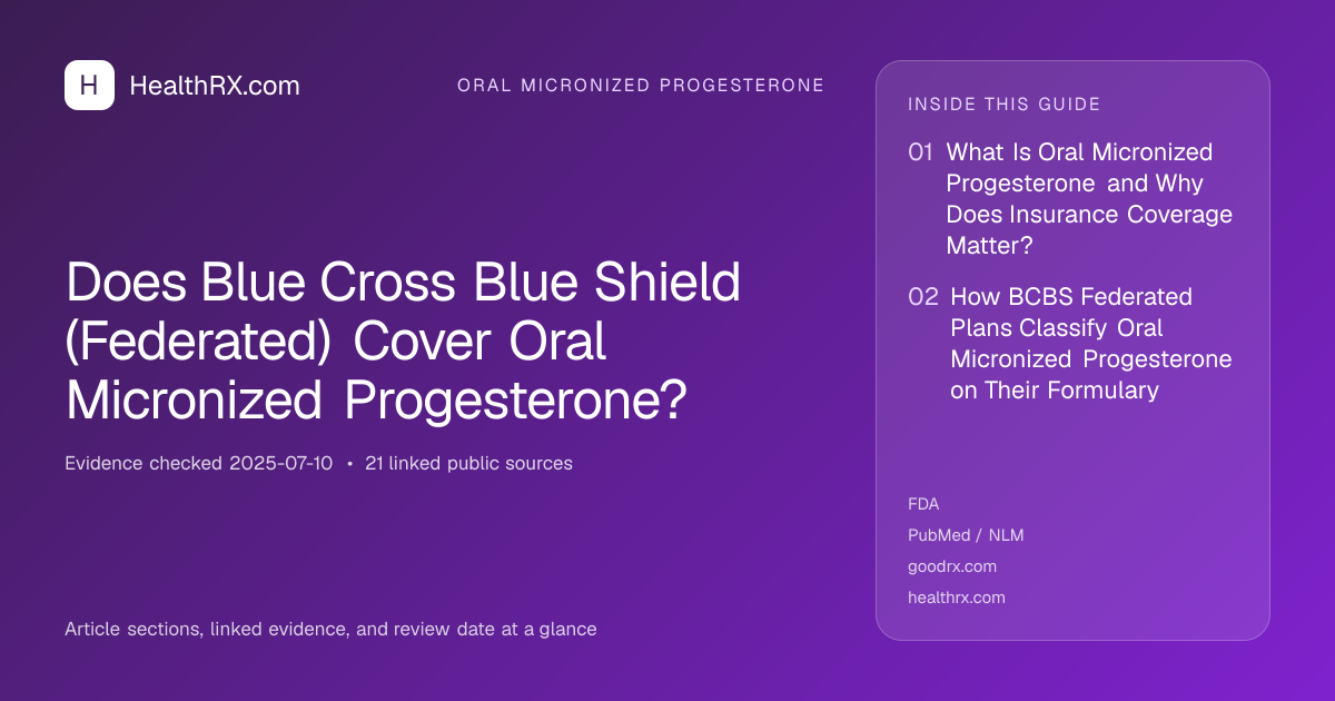 Evidence overview for Does Blue Cross Blue Shield (Federated) Cover Oral Micronized Progesterone?