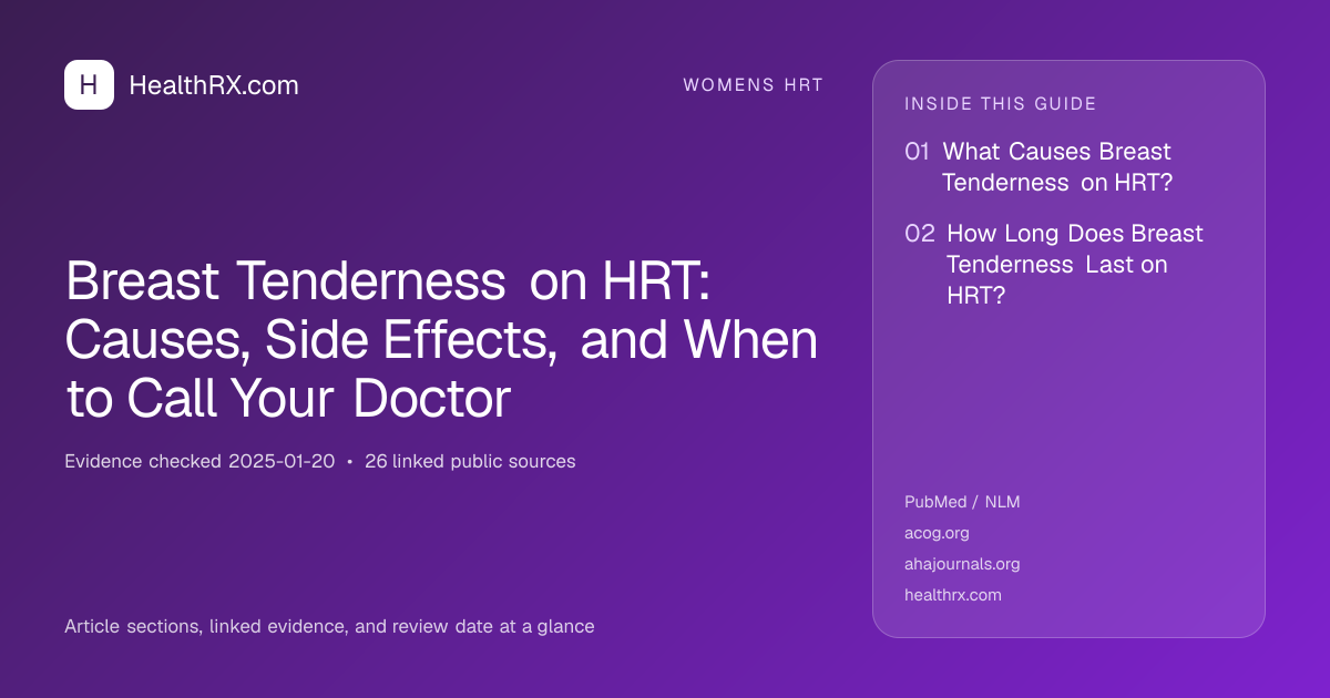 Evidence overview for Breast Tenderness on HRT: Causes, Side Effects, and When to Call Your Doctor