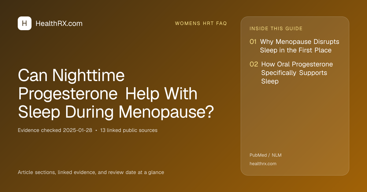 Evidence overview for Can Nighttime Progesterone Help With Sleep During Menopause?