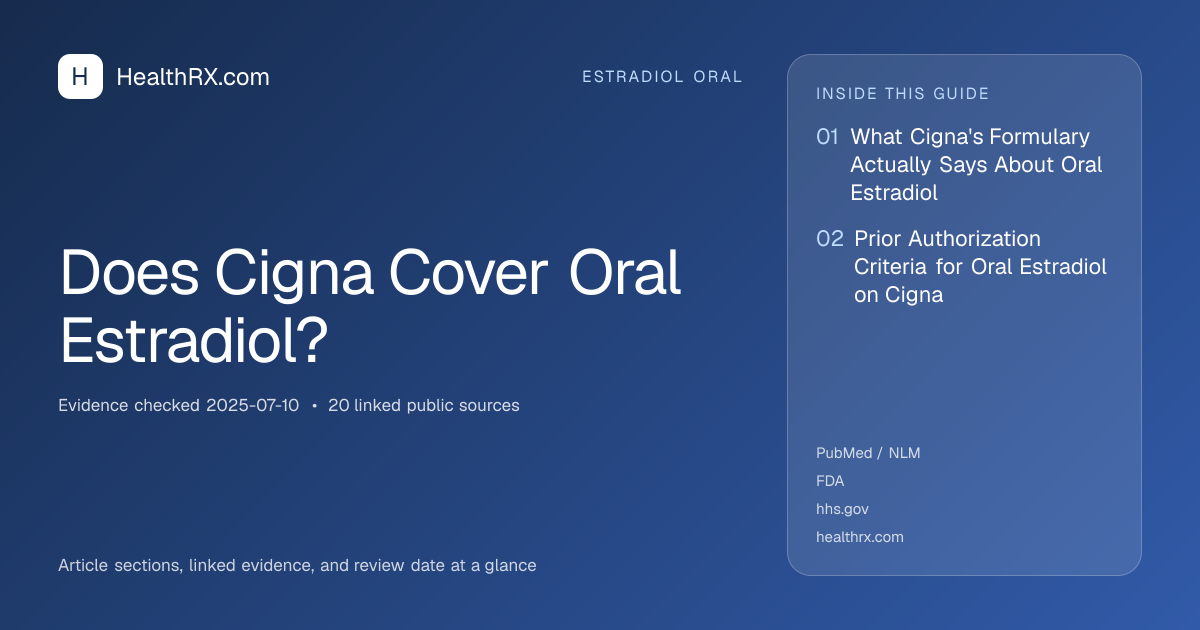 Evidence overview for Does Cigna Cover Oral Estradiol?