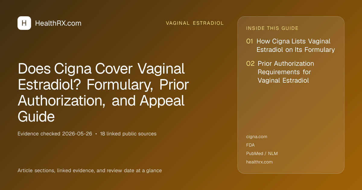 Evidence overview for Does Cigna Cover Vaginal Estradiol? Formulary, Prior Authorization, and Appeal Guide