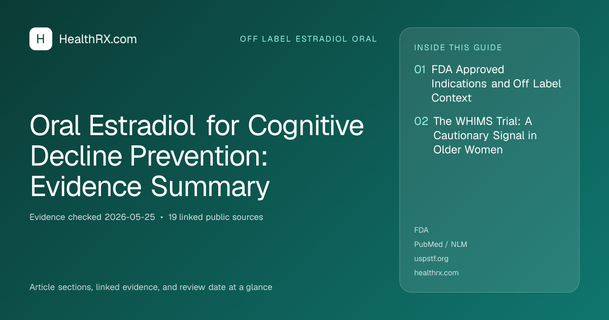 Evidence overview for Oral Estradiol for Cognitive Decline Prevention: Evidence Summary