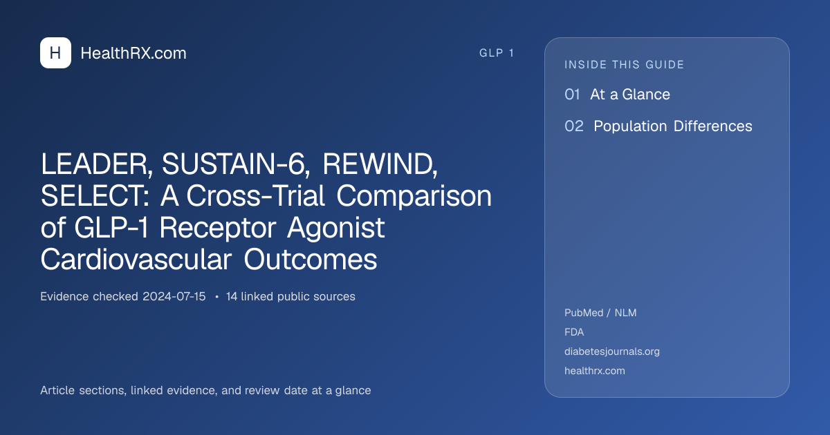 Evidence overview for LEADER, SUSTAIN-6, REWIND, SELECT: A Cross-Trial Comparison of GLP-1 Receptor Agonist Cardiovascular Outcomes