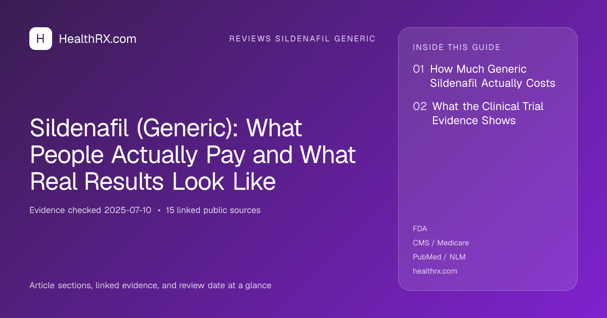 Evidence overview for Sildenafil (Generic): What People Actually Pay and What Real Results Look Like