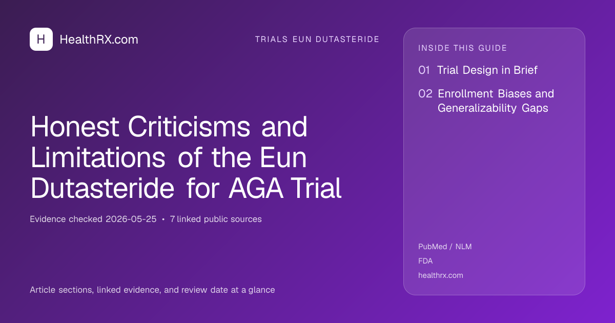 Evidence overview for trials eun dutasteride: Honest Criticisms and Limitations of the Eun Dutasteride for AGA Trial
