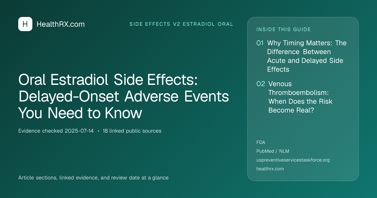 Evidence overview for Oral Estradiol Side Effects: Delayed-Onset Adverse Events You Need to Know