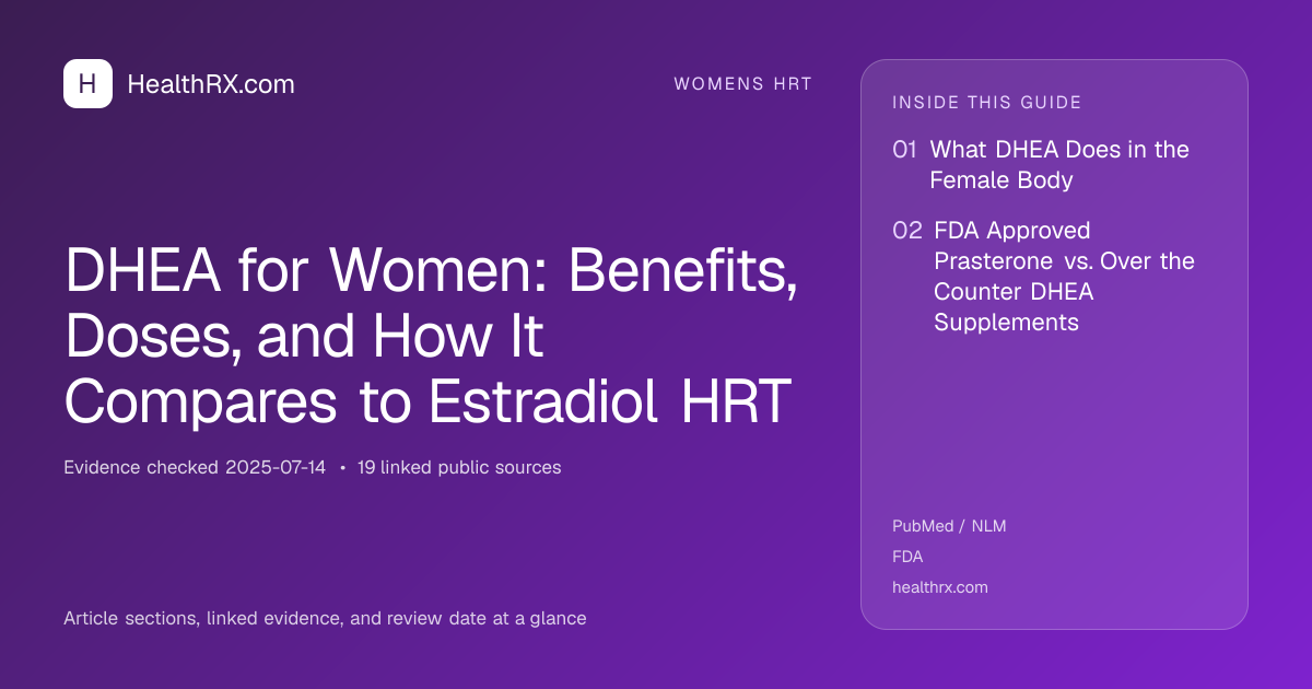 Evidence overview for DHEA for Women: Benefits, Doses, and How It Compares to Estradiol HRT