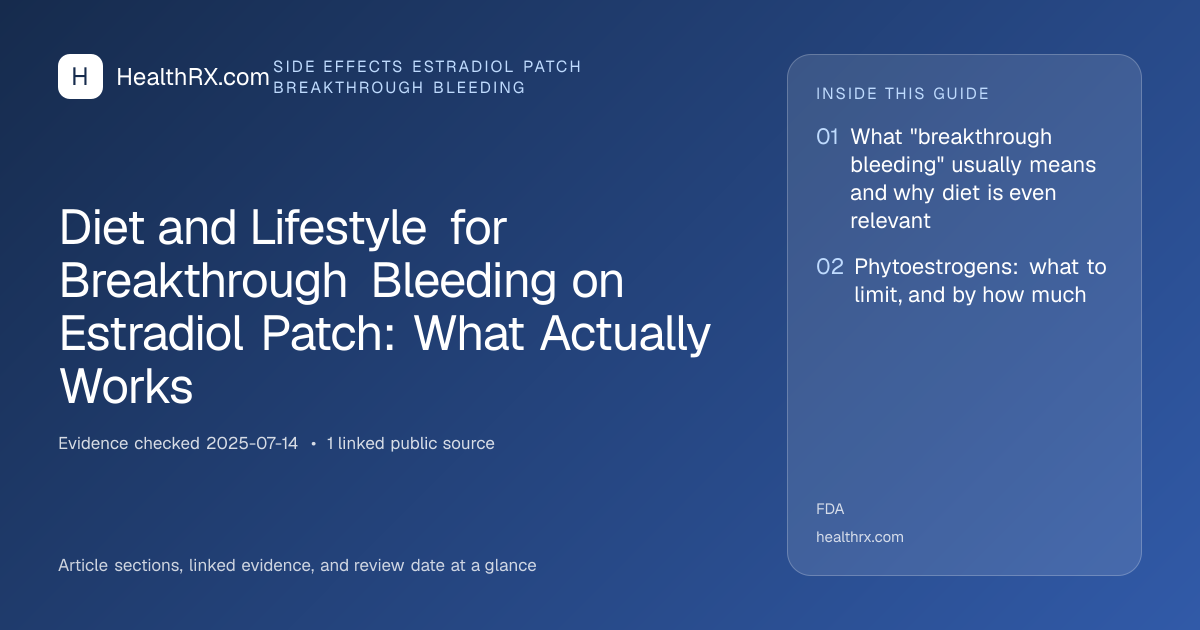 Evidence overview for Diet and Lifestyle for Breakthrough Bleeding on Estradiol Patch: What Actually Works