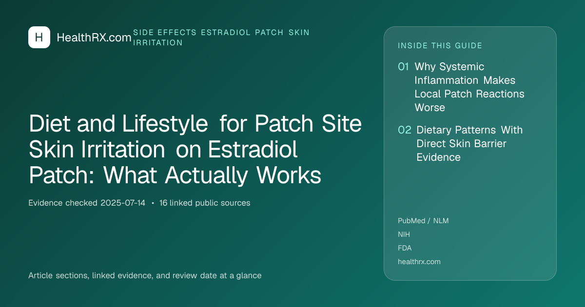 Evidence overview for Diet and Lifestyle for Patch Site Skin Irritation on Estradiol Patch: What Actually Works