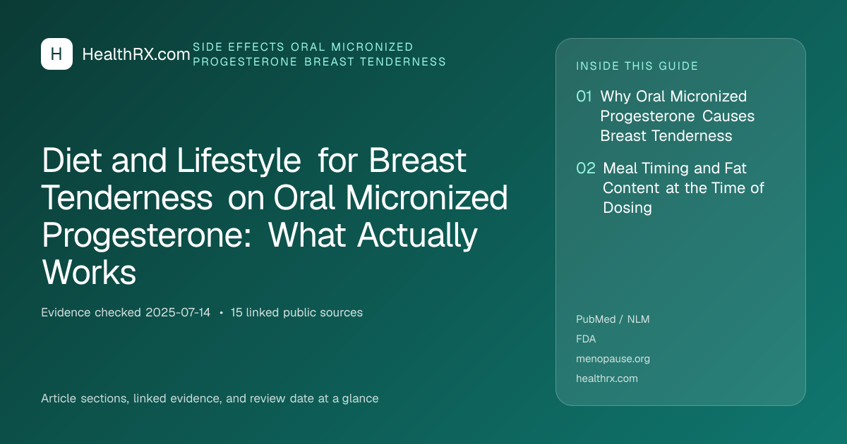 Evidence overview for Diet and Lifestyle for Breast Tenderness on Oral Micronized Progesterone: What Actually Works