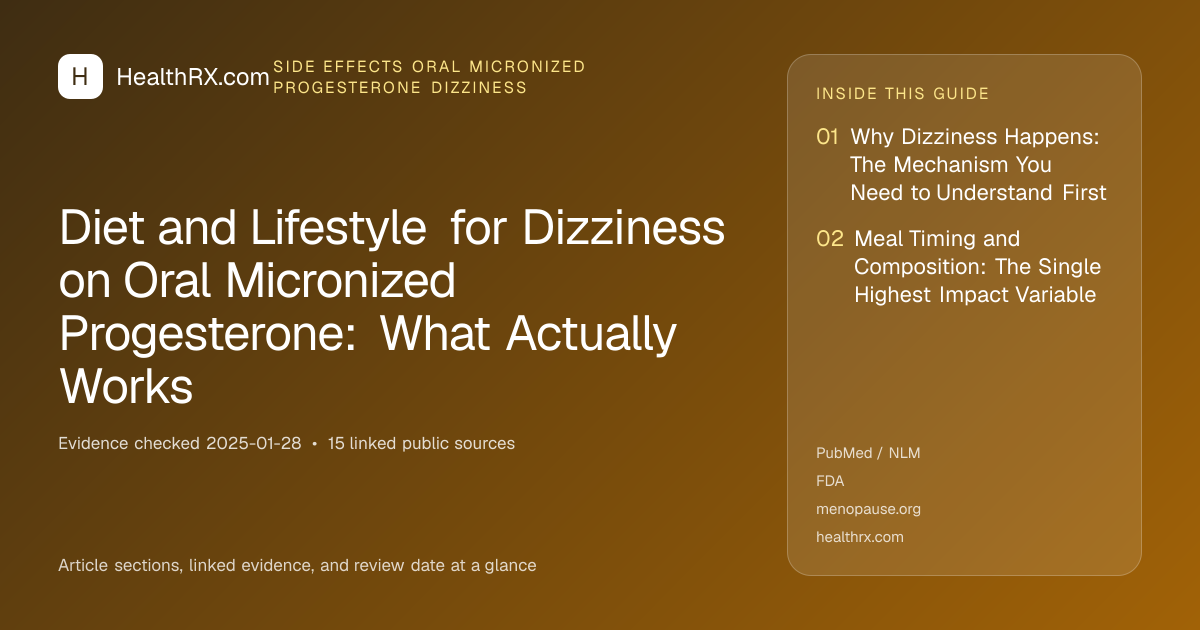 Evidence overview for Diet and Lifestyle for Dizziness on Oral Micronized Progesterone: What Actually Works