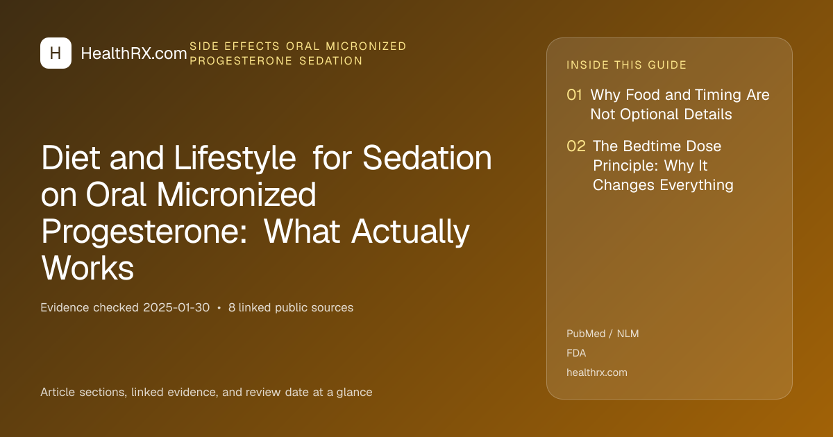 Evidence overview for Diet and Lifestyle for Sedation on Oral Micronized Progesterone: What Actually Works