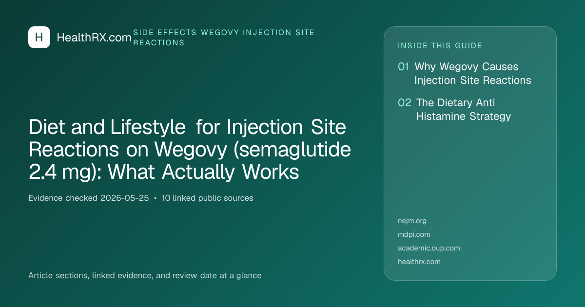 Evidence overview for Diet and Lifestyle for Injection Site Reactions on Wegovy (semaglutide 2.4 mg): What Actually Works