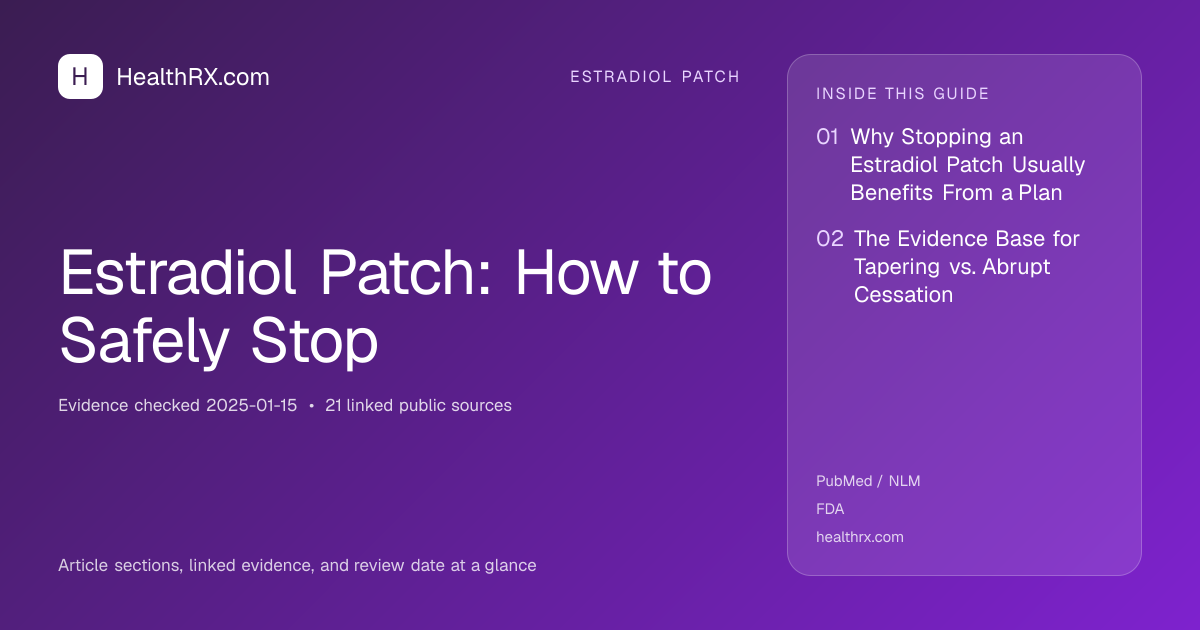 Evidence overview for Estradiol Patch: How to Safely Stop