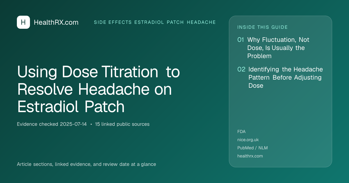 Evidence overview for Using Dose Titration to Resolve Headache on Estradiol Patch