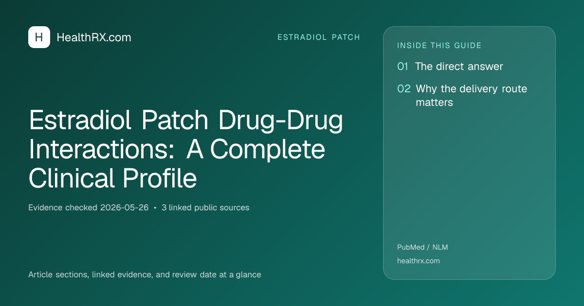 Evidence overview for estradiol patch: Estradiol Patch Drug-Drug Interactions: A Complete Clinical Profile