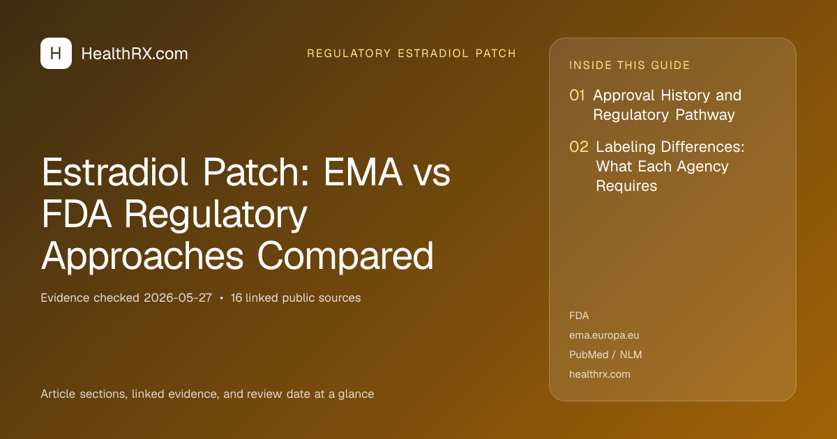 Evidence overview for Estradiol Patch: EMA vs FDA Regulatory Approaches Compared