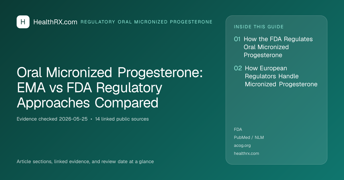 Evidence overview for Oral Micronized Progesterone: EMA vs FDA Regulatory Approaches Compared