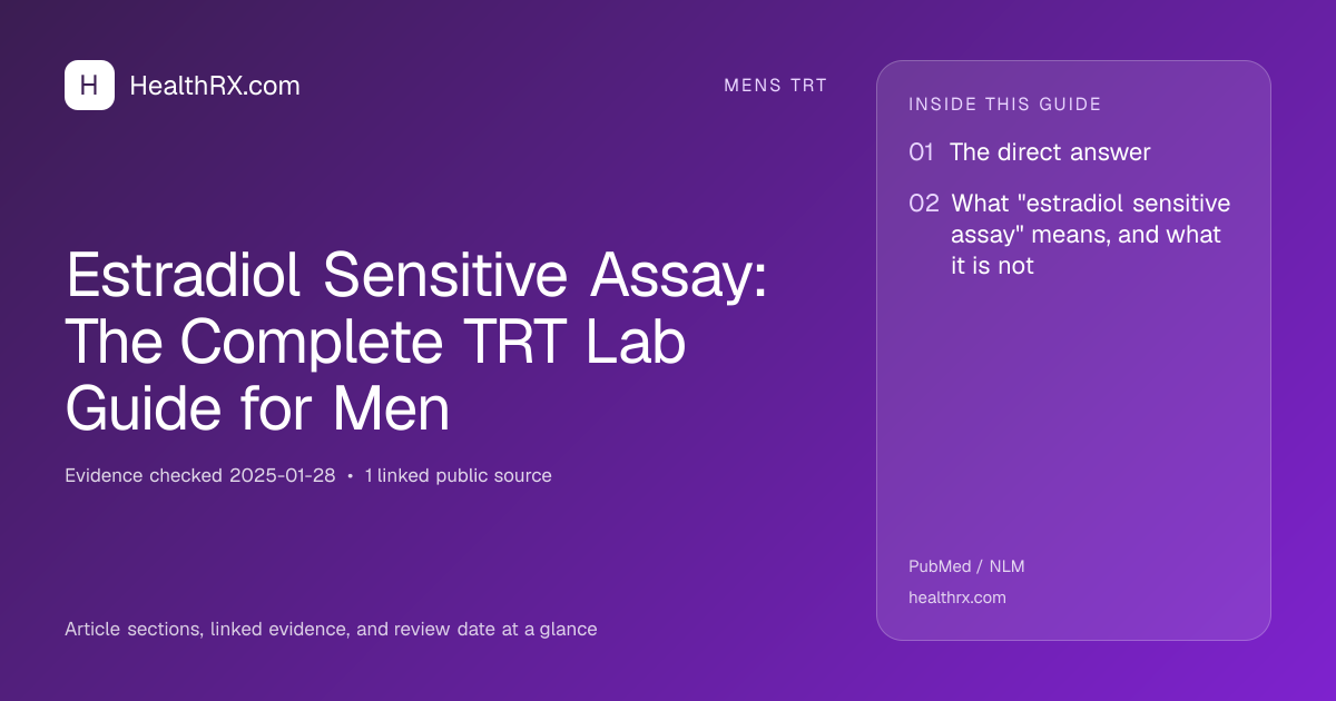 Evidence overview for Estradiol Sensitive Assay: The Complete TRT Lab Guide for Men