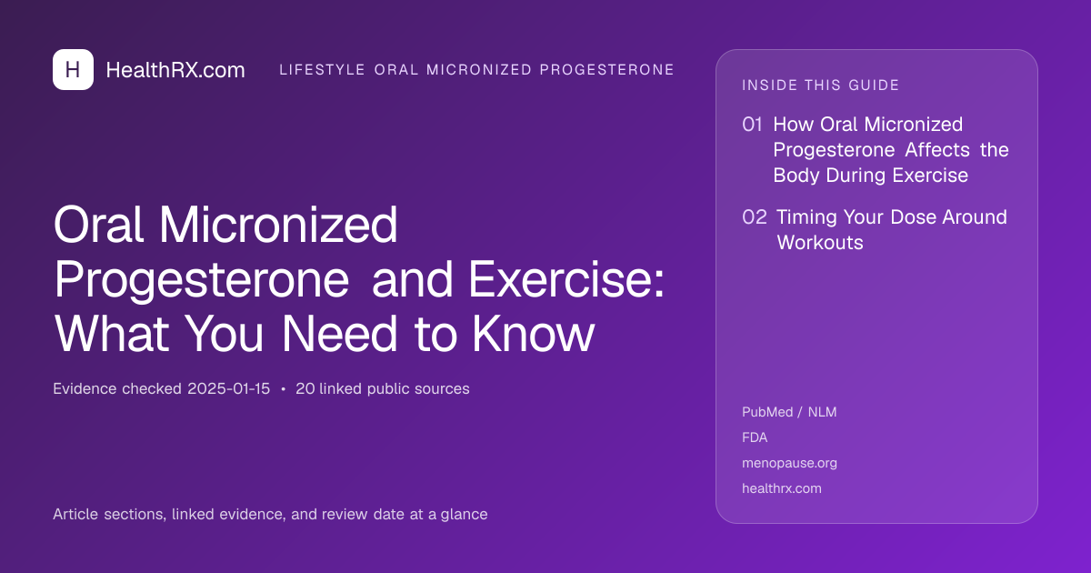 Evidence overview for Oral Micronized Progesterone and Exercise: What You Need to Know
