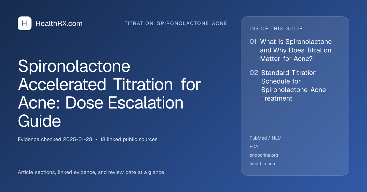 Evidence overview for titration spironolactone acne: Spironolactone Accelerated Titration for Acne: Dose Escalation Guide