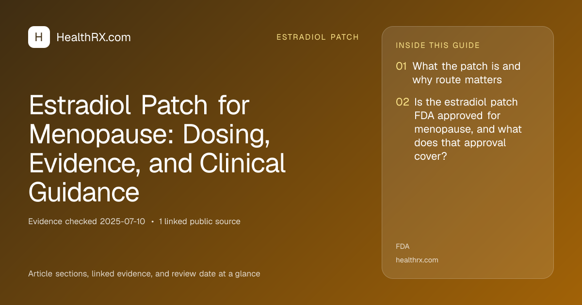 Evidence overview for Estradiol Patch for Menopause: Dosing, Evidence, and Clinical Guidance