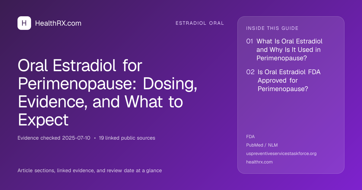Evidence overview for Oral Estradiol for Perimenopause: Dosing, Evidence, and What to Expect