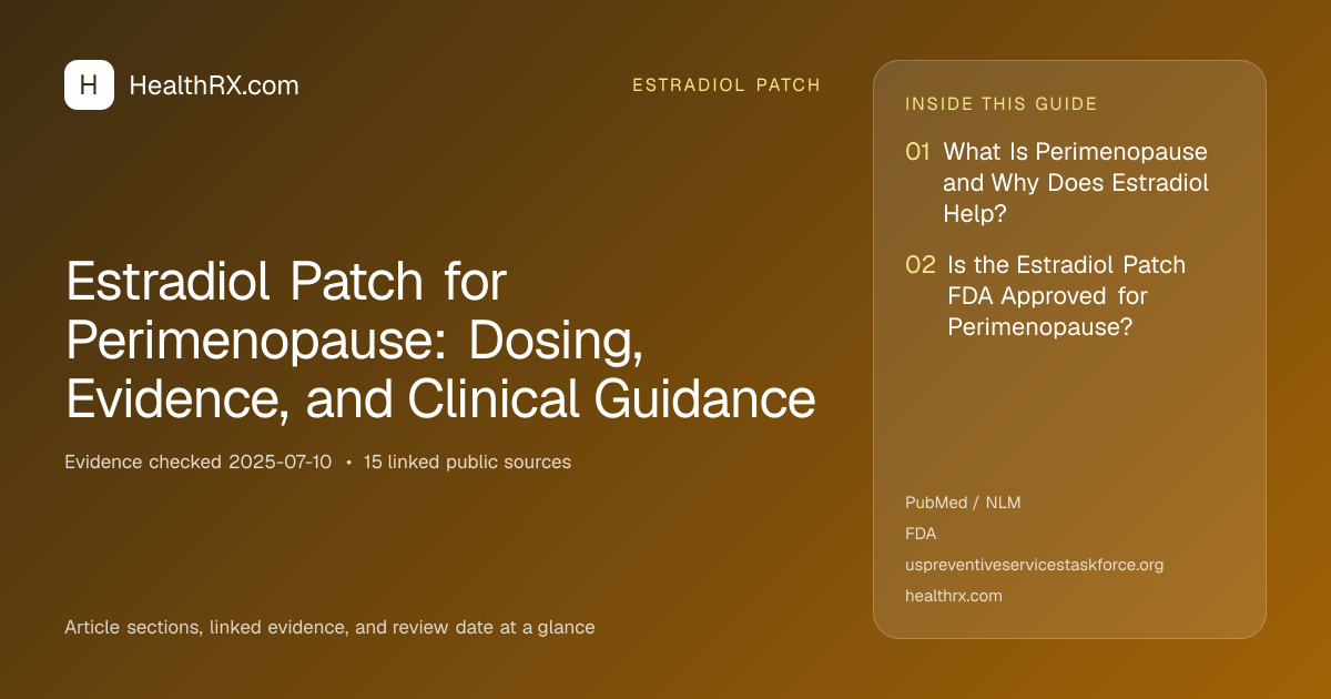 Evidence overview for Estradiol Patch for Perimenopause: Dosing, Evidence, and Clinical Guidance