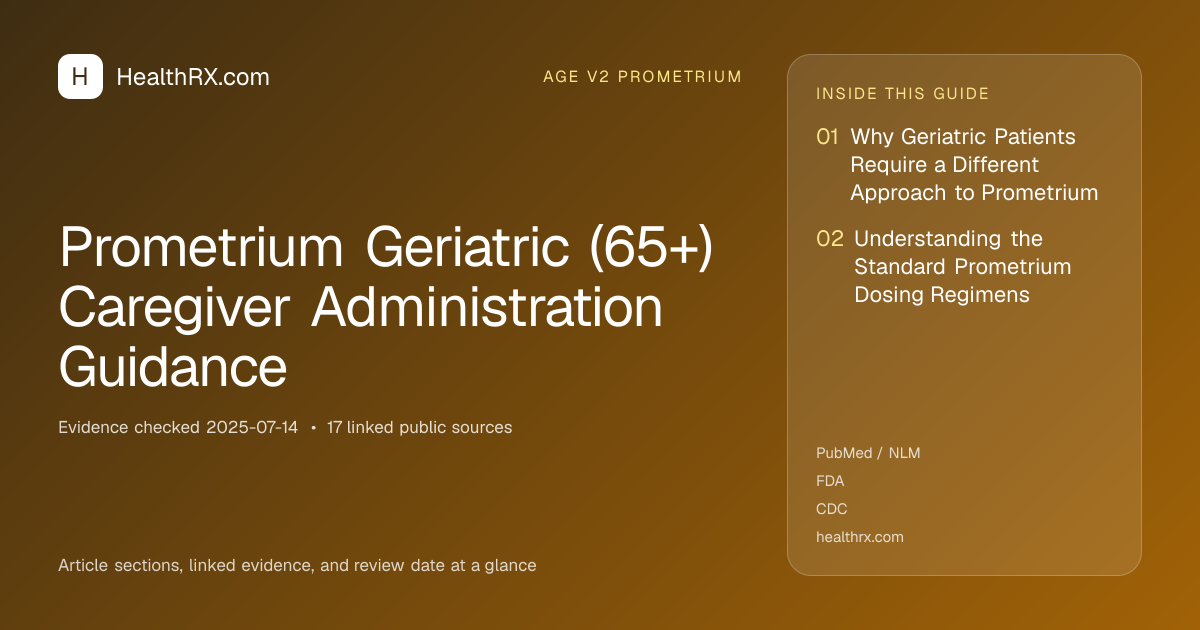 Evidence overview for Prometrium Geriatric (65+) Caregiver Administration Guidance